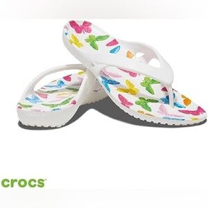Crocs Kadee Seasonal Butterfly Flip Flops Sz 10 women